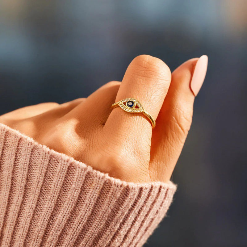 Sier Devil's Eye Female Evil Forefinger Ring