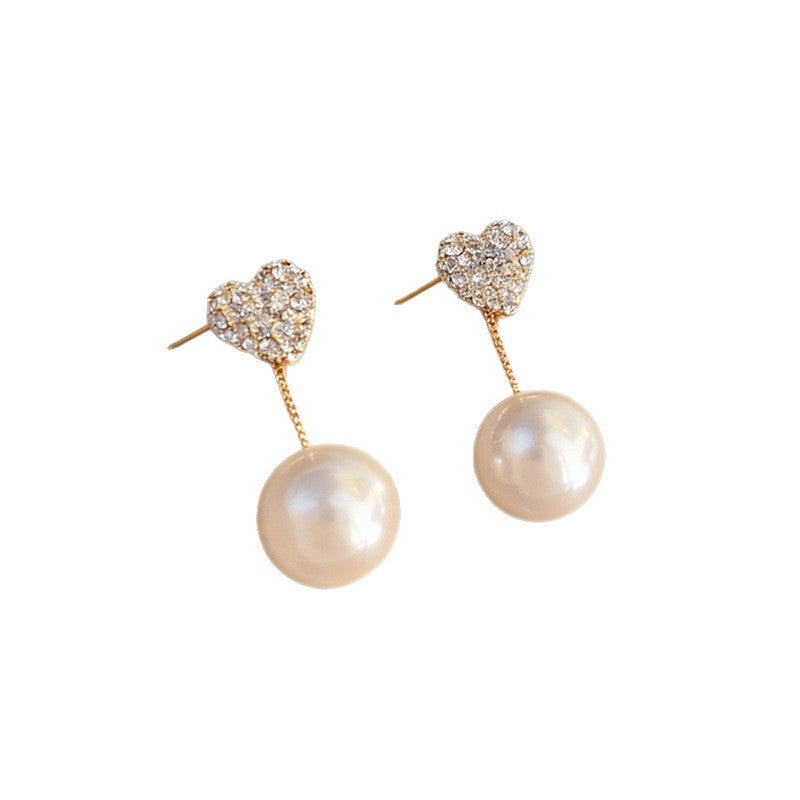 Women's Inlaid Zircon Love Heart Affordable Luxury Fashion High-grade Small Stud Earrings