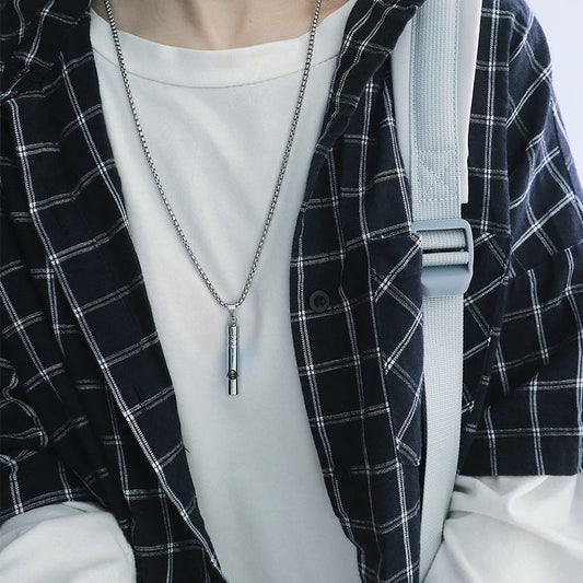 Men's Hop Trendy Cool Letter Korean Style Sweater Chain Necklace