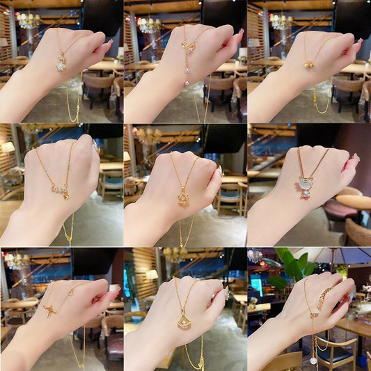 Women's Summer Fashion Heart For Design Simple Light Luxury Cold Style Necklaces