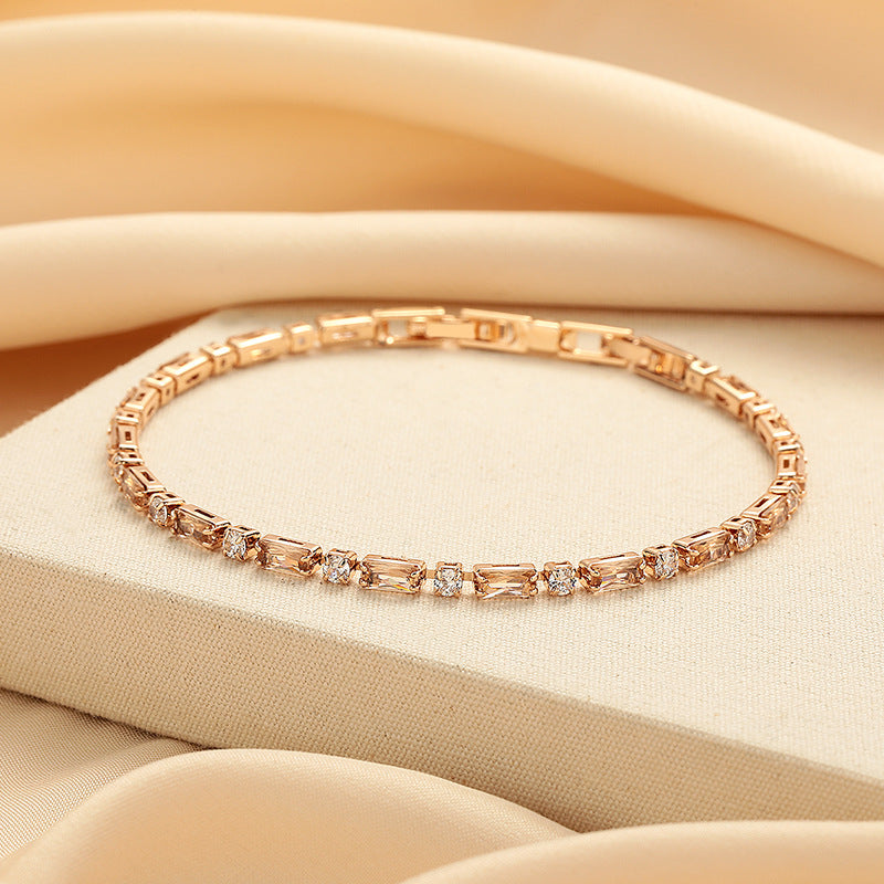 Women's White Yellow Zircon Versatile Light Luxury Bracelets