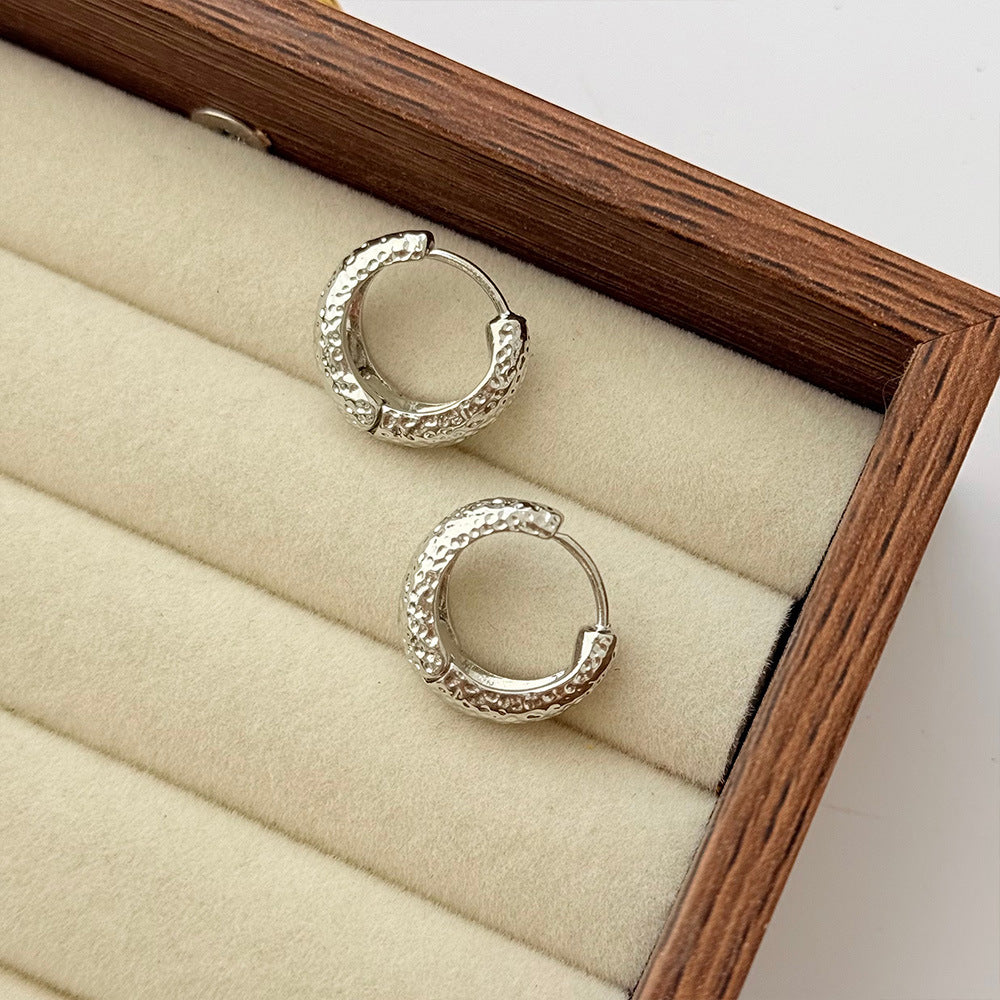 Simple Geometric Ellipse Clip Vintage Light Luxury High-grade Niche Ear Buckle