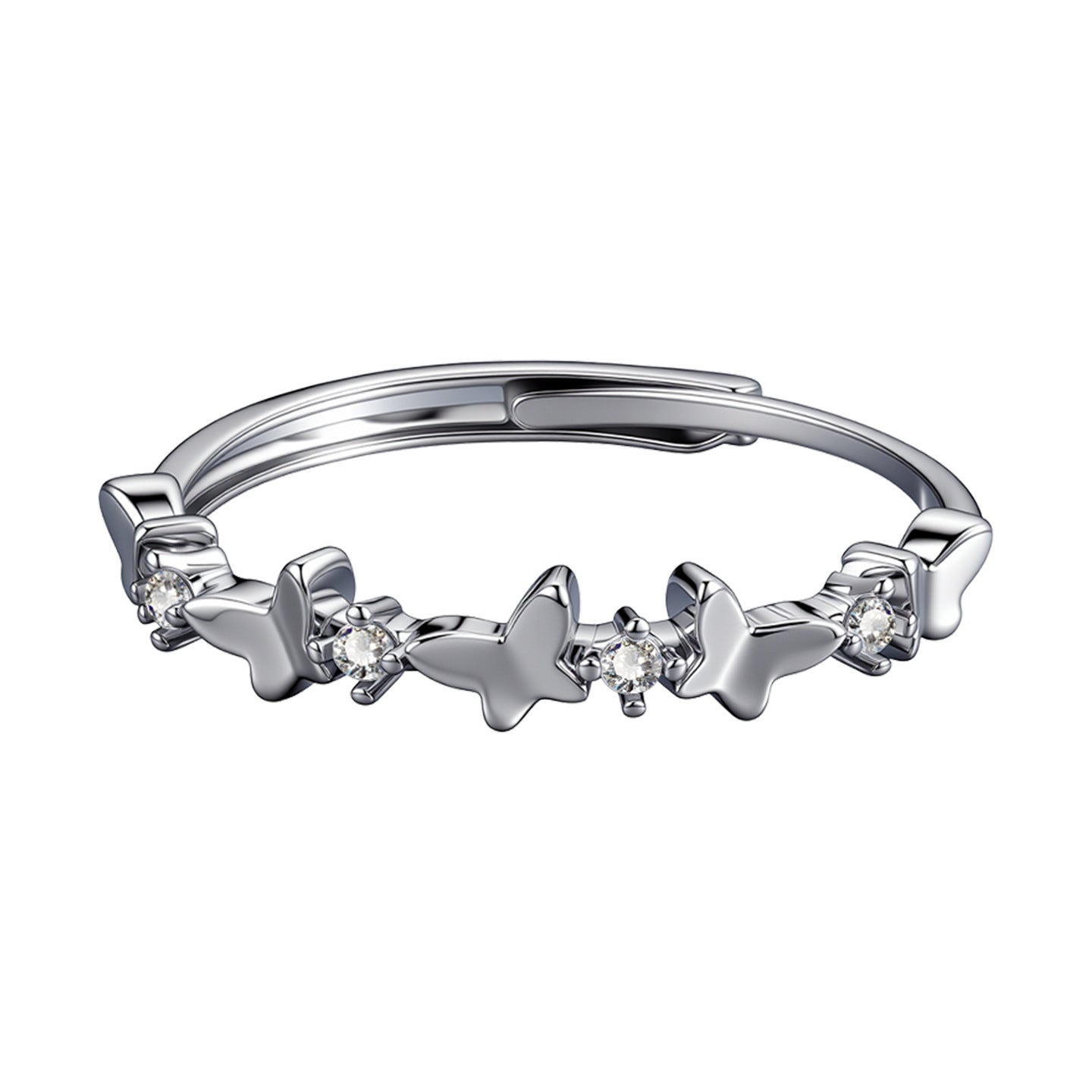 Environmental Protection Copper Butterfly Diamond Couple Design Mobius Rings