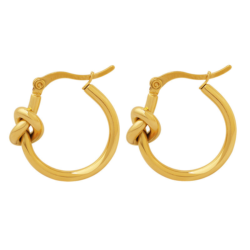 Women's Fashion Style Sexy Ear Slimming Hoop Titanium Steel Earrings