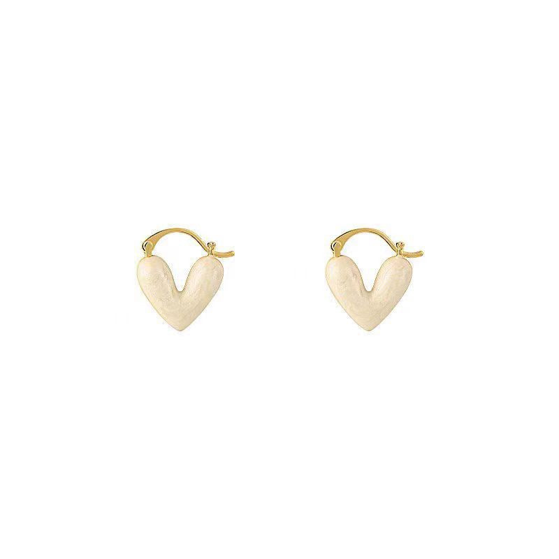 Love Heart Shape Female Design Unique Temperament Ear Earrings