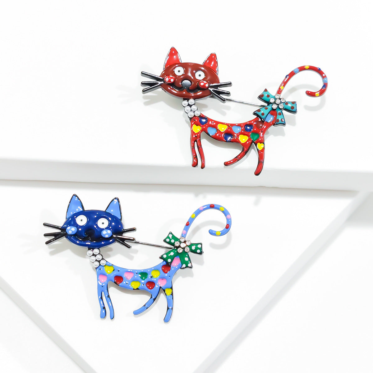 Cartoon Oil Dripping Kitten Brooch Female Niche Pin Animal Brooches