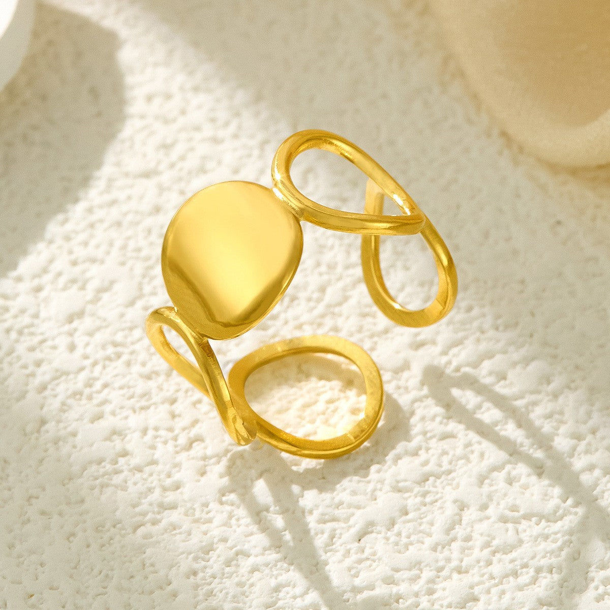 Stainless Steel Irregular Line Love Heart-shaped High-grade Ring