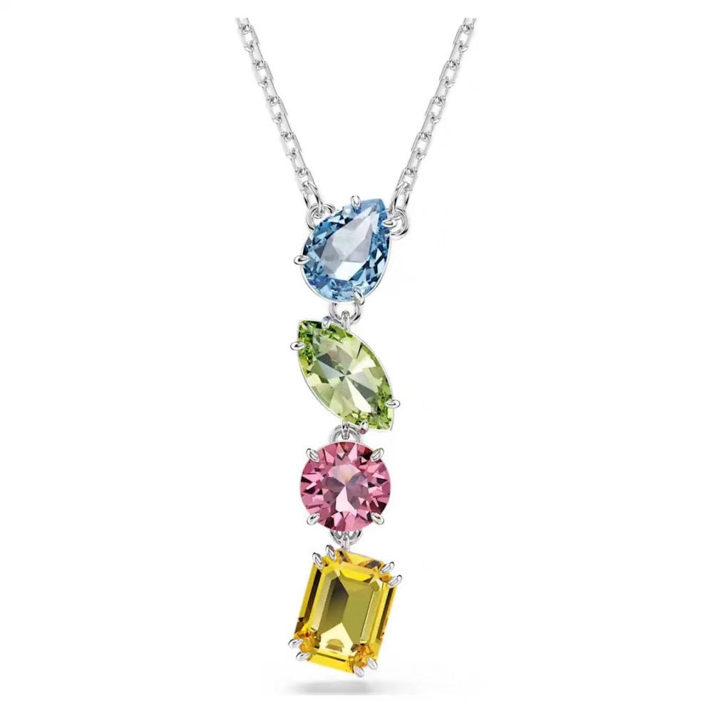 Candy Colorful Female Austrian Crystal Contrast Earrings