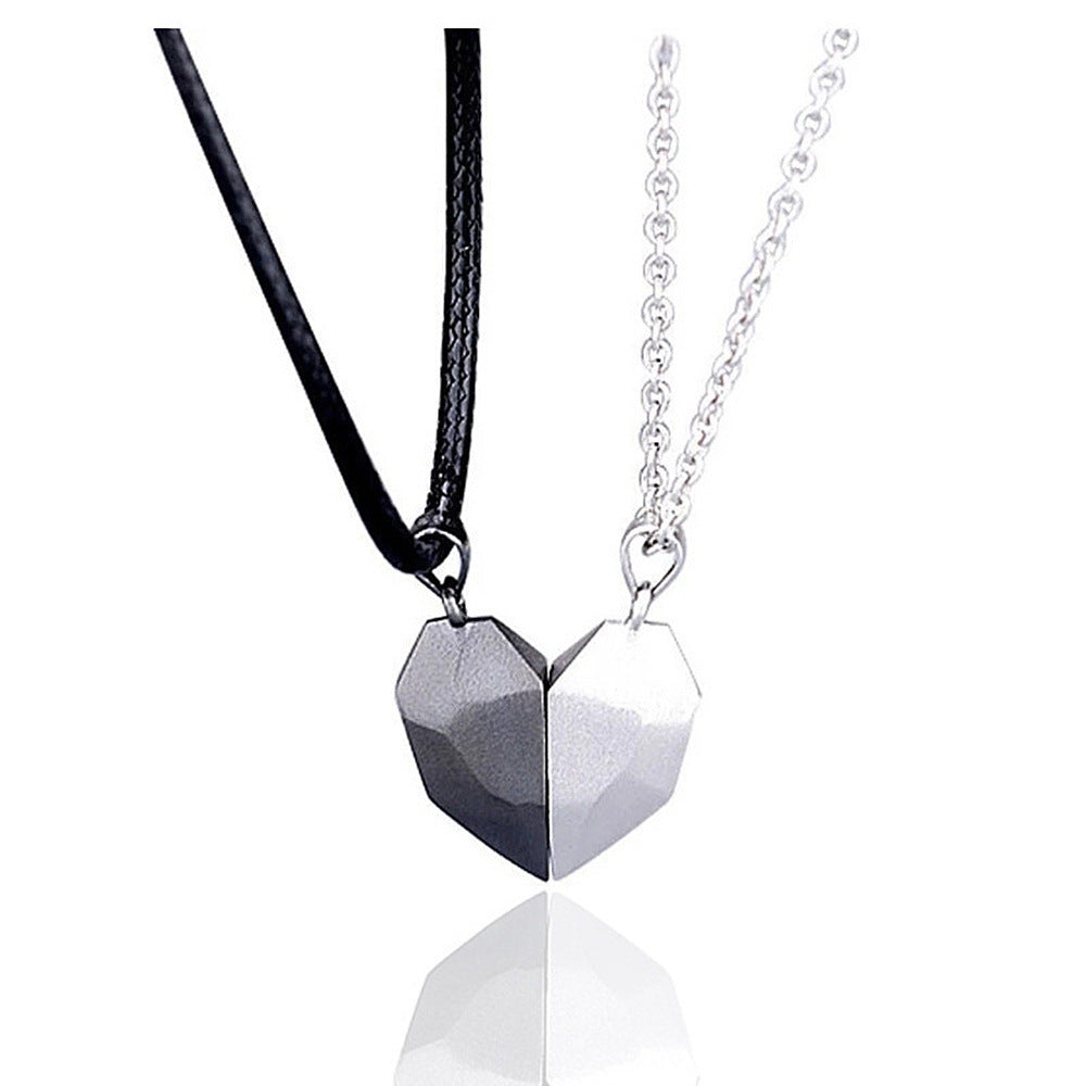 Women's Stone Heartbreak Clavicle Chain Heart Couple Necklaces