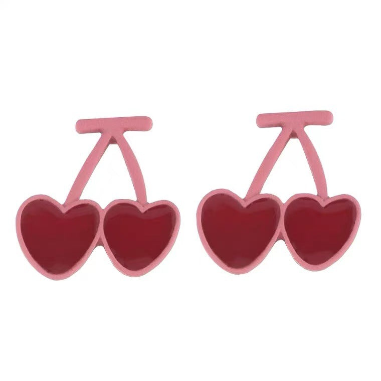 Women's Cherry Mori Sweet Cute Girly Niche Design Without Stud Earrings