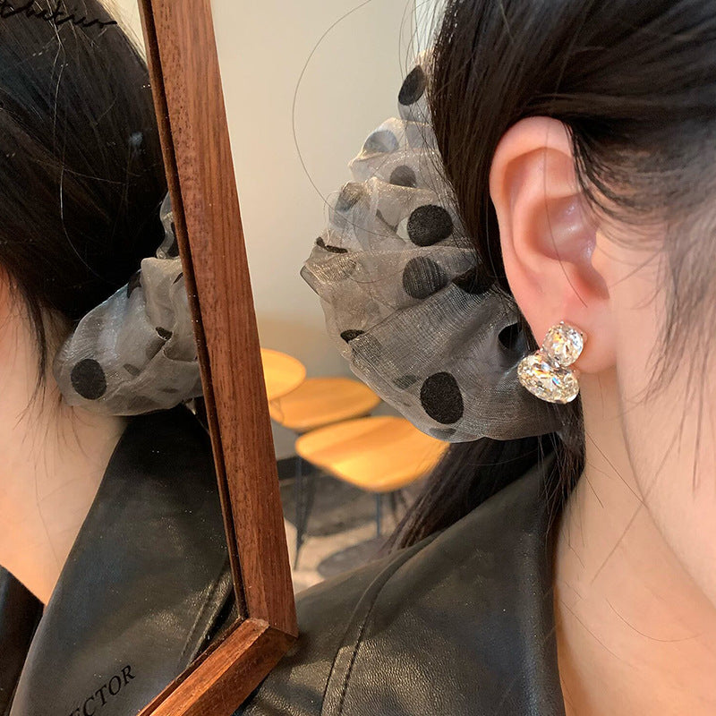 Flash Square Zirconium Geometric Zircon Female Light Luxury Minority High Stud Earrings