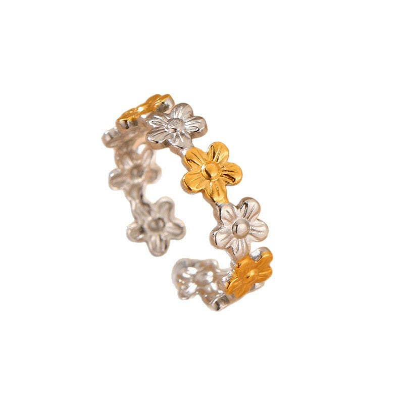 Stainless Steel Opening Adjustable Female Leaves Ring