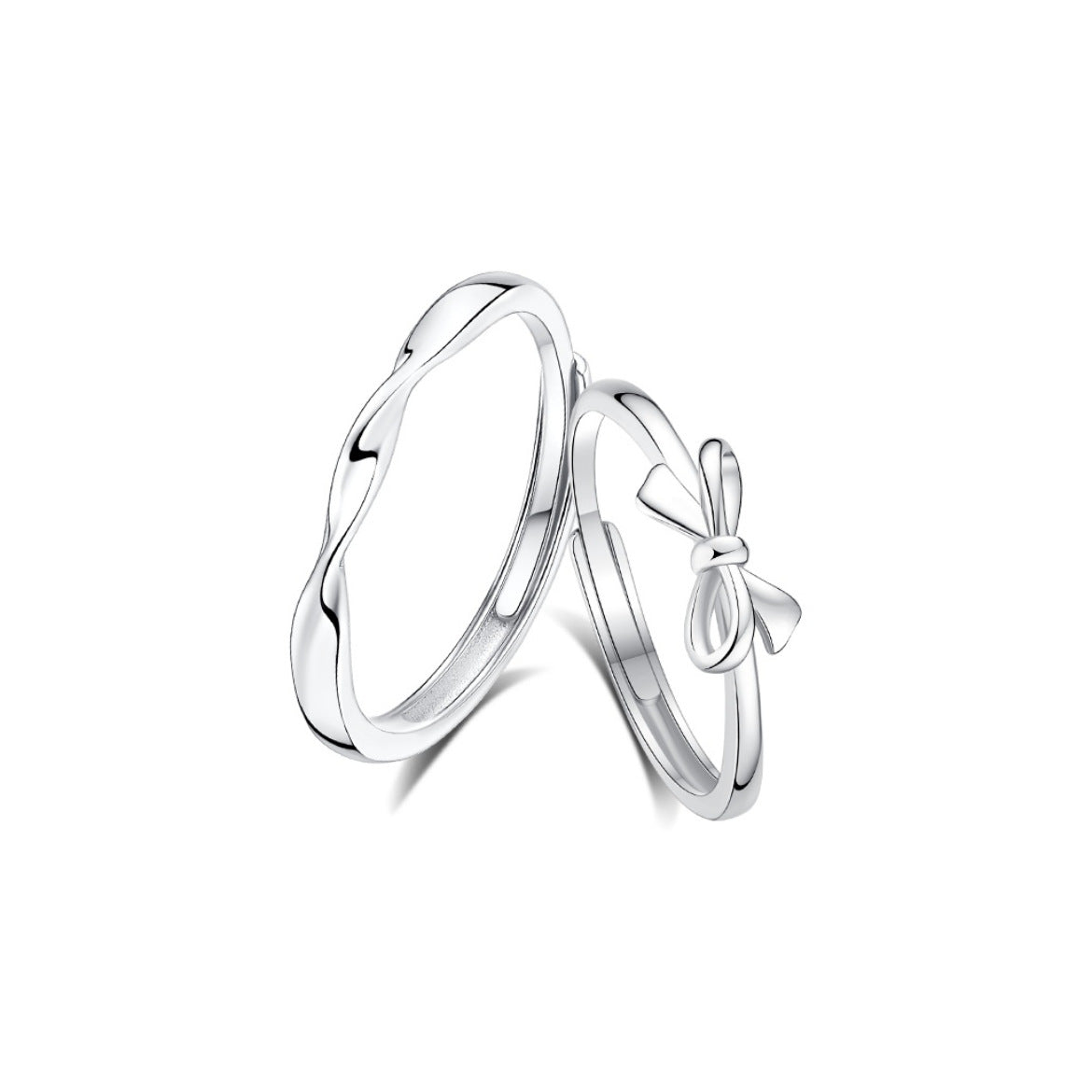 Sterling Sier Mobius Couple Simple Niche Rings