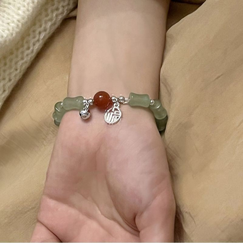 Jade Glass Pliable Temperament Gradient Pink Version Hand Toy Buddha Bracelet