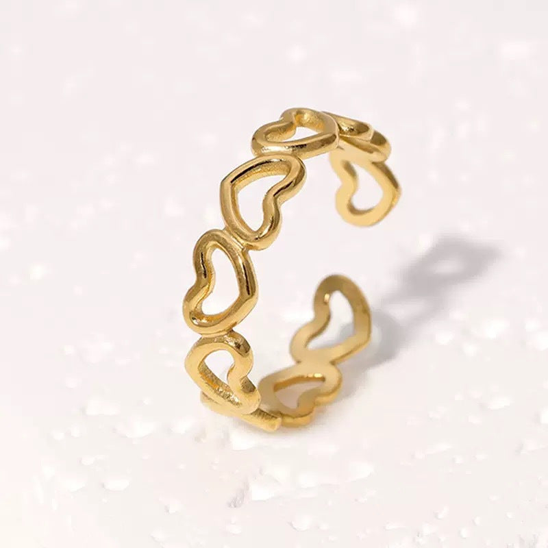 Fashion Trend Heart Shape Mirror Surface Polished Ring