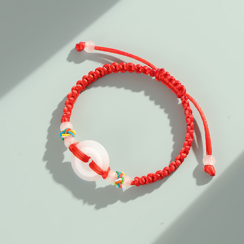 Women's & Men's Jade Peace Buckle Hand-woven Couple Stall Hand Bracelets