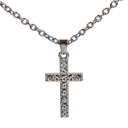Fashion Personality Cross Diamond Snake Bones Necklace