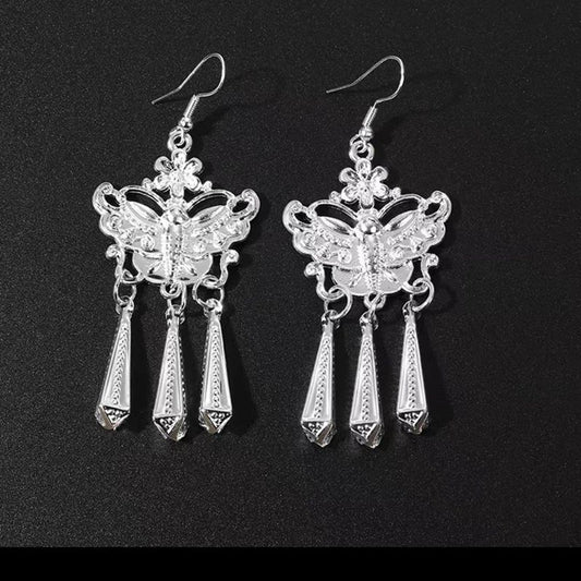 Imitation Miao Sier Ethnic Style Peacock Earrings