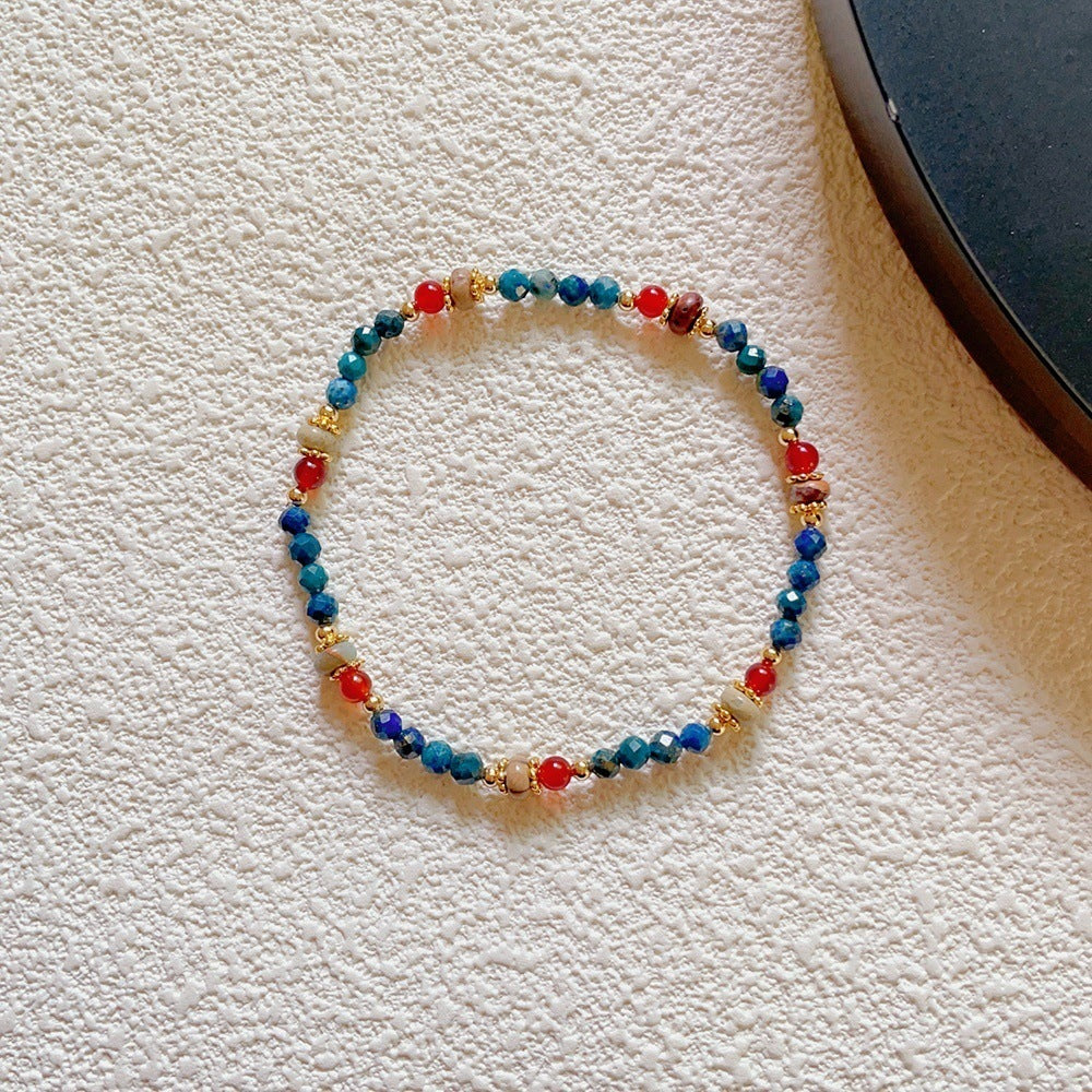 Natural Stone Crystal String Beads Style Design Dopamine Bracelet