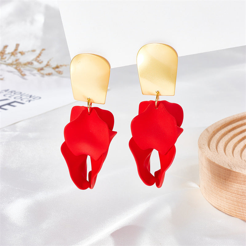 Women's Korean Style Fashionable Temperament Petal Leaf Rings