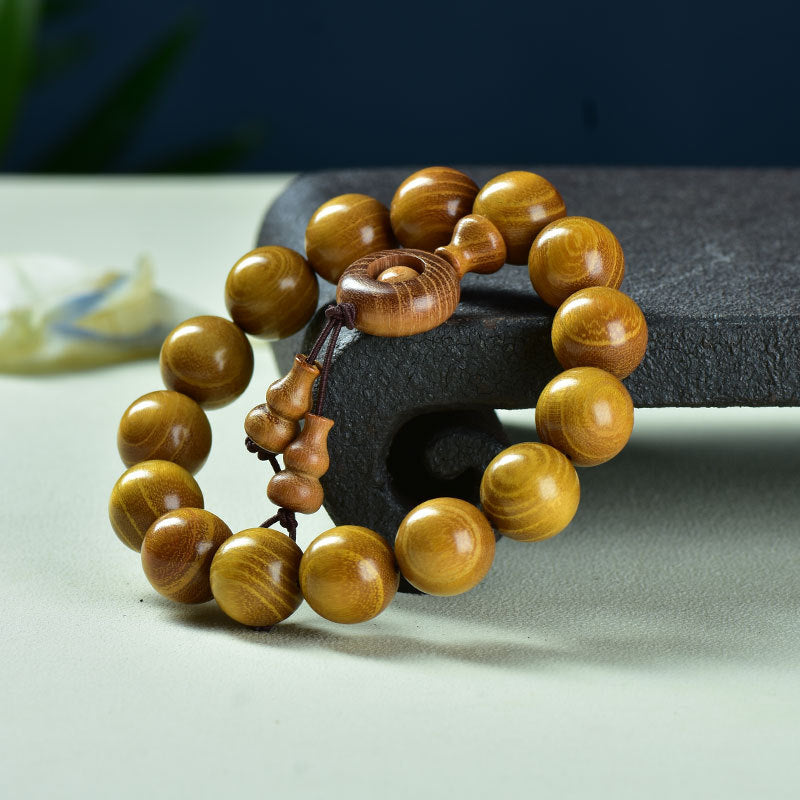 Women's & Men's Natural Gold Sandalwood Beads Fashion Collectible Artsy Bracelet