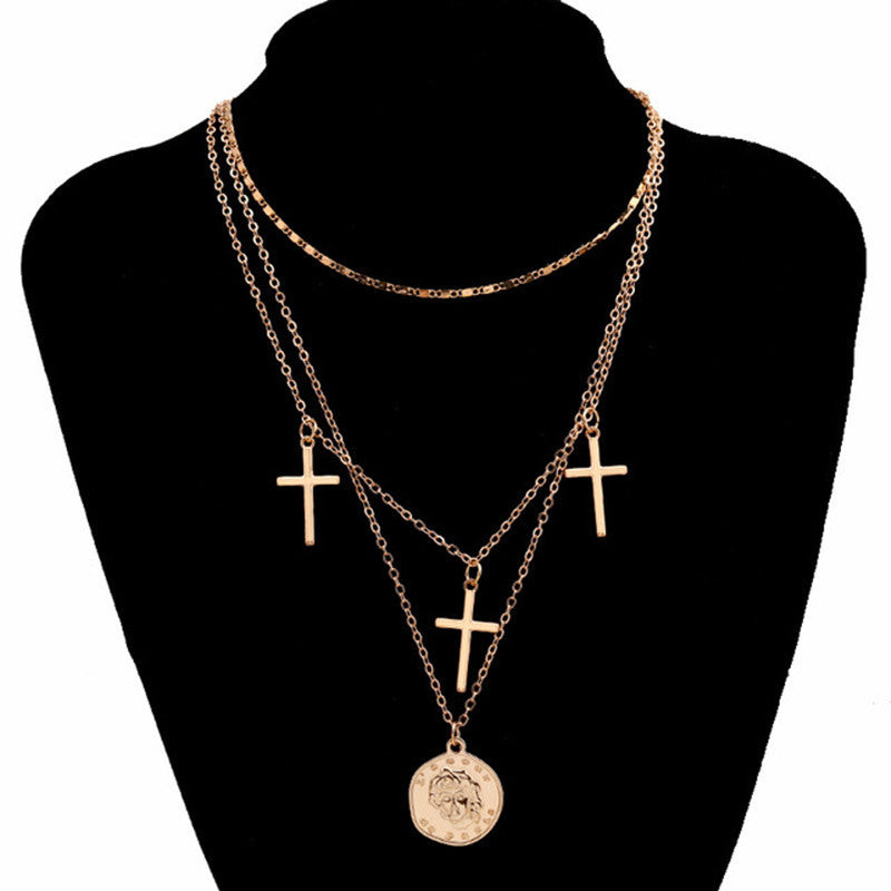 Women's Popular Gothic Cross With Neck Accessories Necklaces