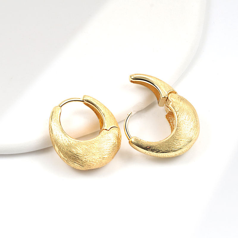 Brushed High-grade Female Geometric Frosty Style Earrings