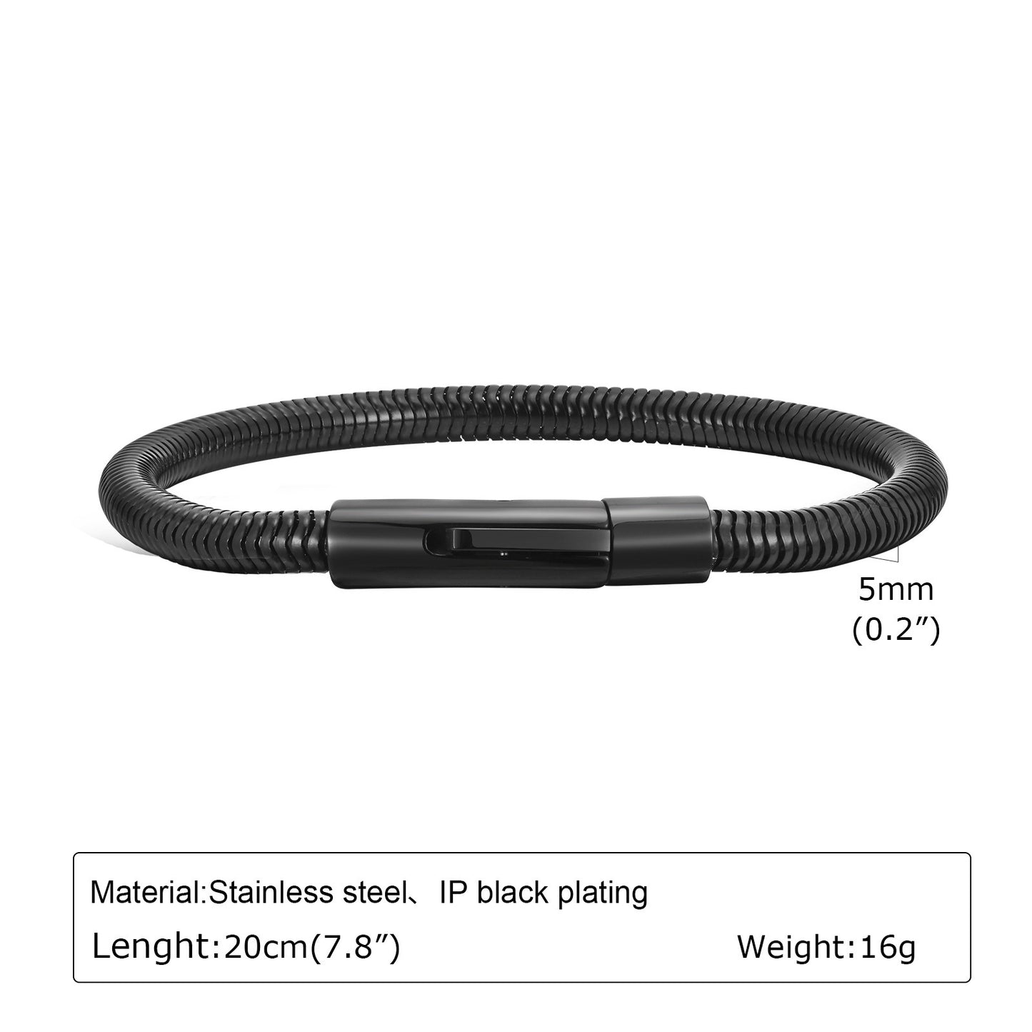 Men's Steel Snap Round Snake Chain Thick Bracelets