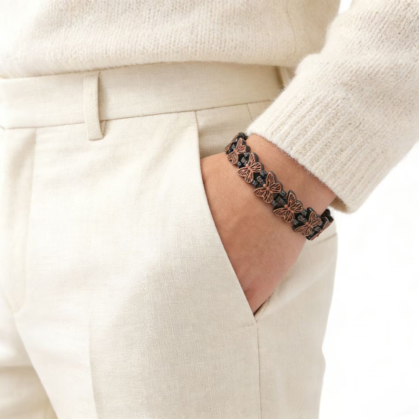 Women's Bronze Magnet Fashion Artistic Retro Detachable Bracelets