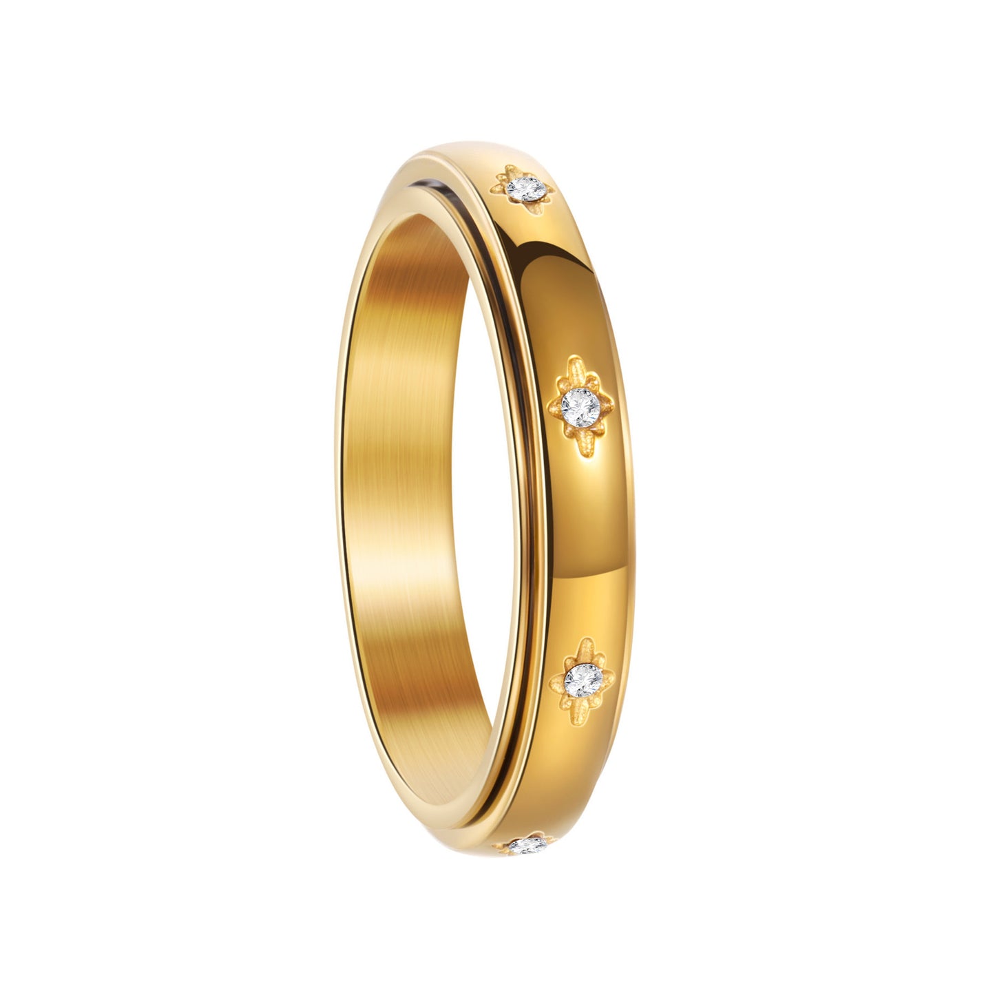 Women's Titanium Steel Simple Niche With Diamond Ring