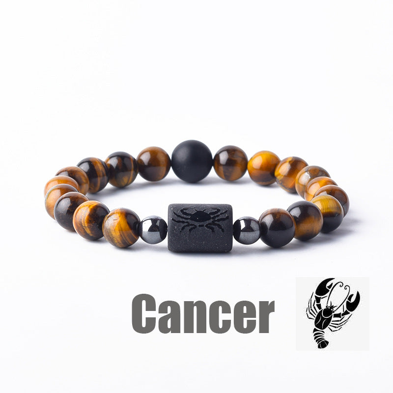 Constellation Natural Stone Beaded Twee Tigereye Bracelet