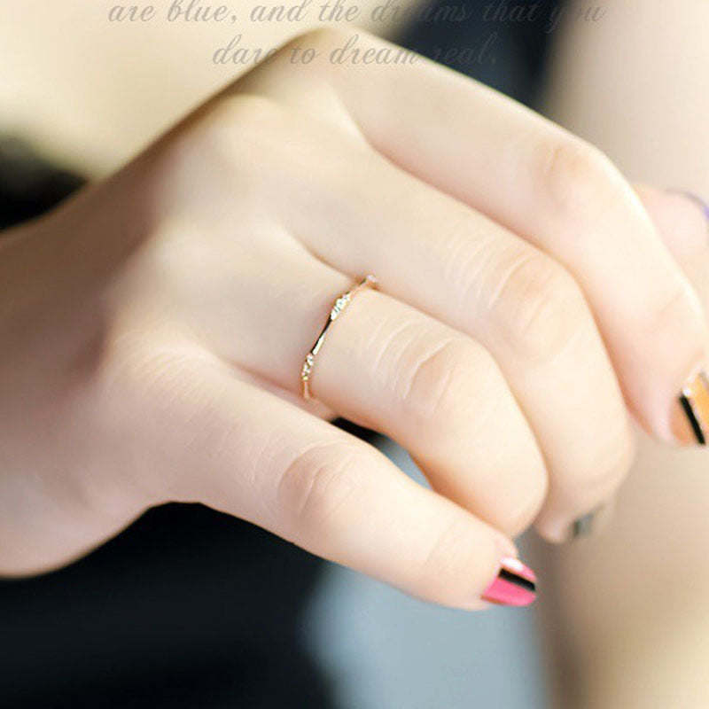 Gold Plated Pcs Delicate Slim Small Rings