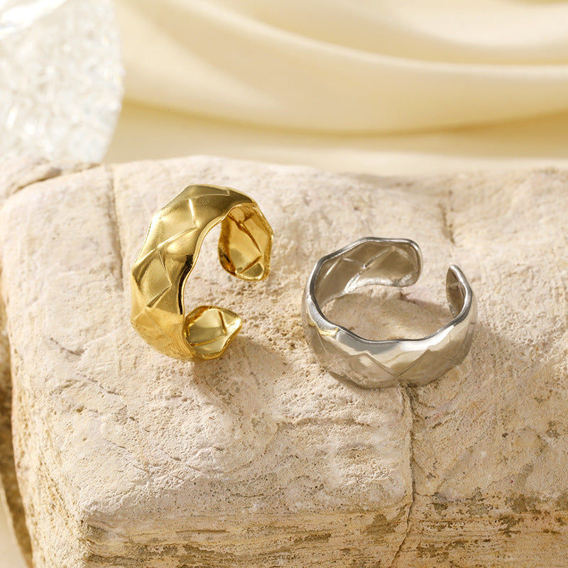 Prismatic Line Titanium Steel Fashion Trend Rings