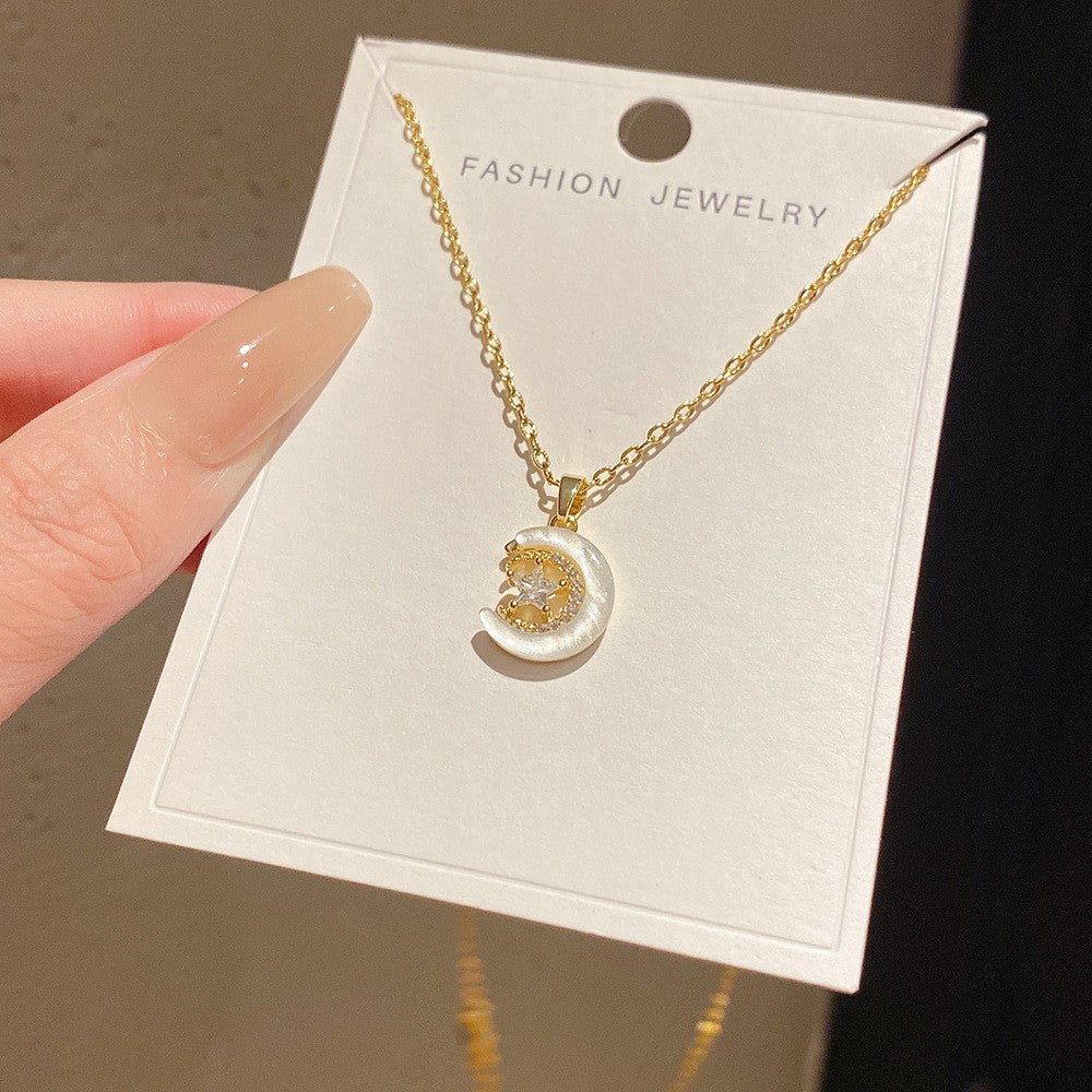 Women's Minority Simple Fashionable Elegant Zircon Clavicle Chain Titanium Steel Accessory Necklace