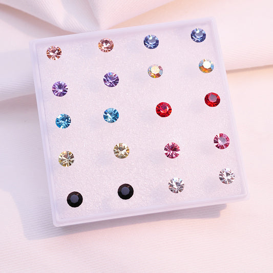 Zircon Super Flash Female Stall Spray Design Stud Earrings