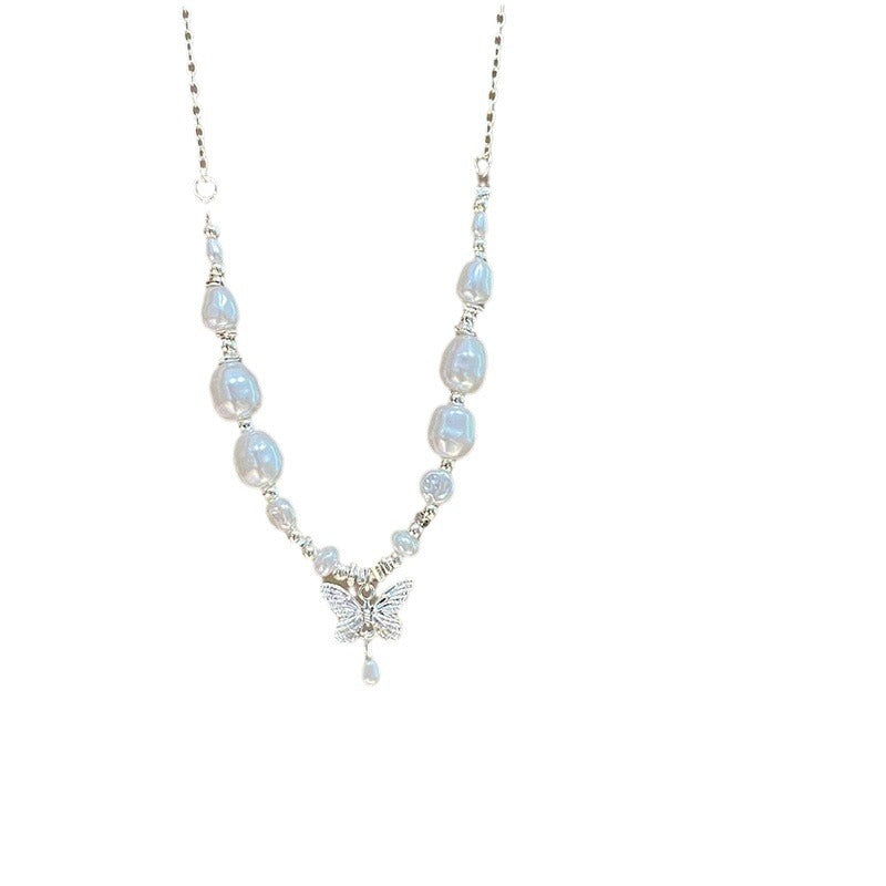 Butterfly Dream Collection Irregular Pearl Temperament Necklace