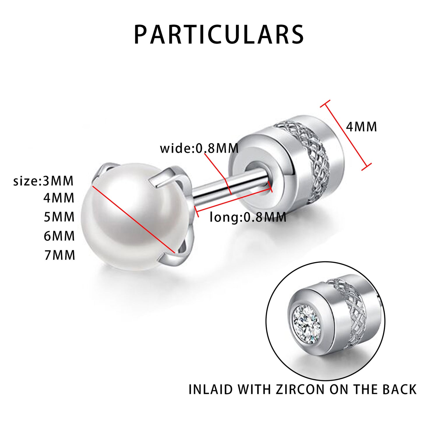 Fashion Stainless Steel Zircon Mini Small Stud Earrings