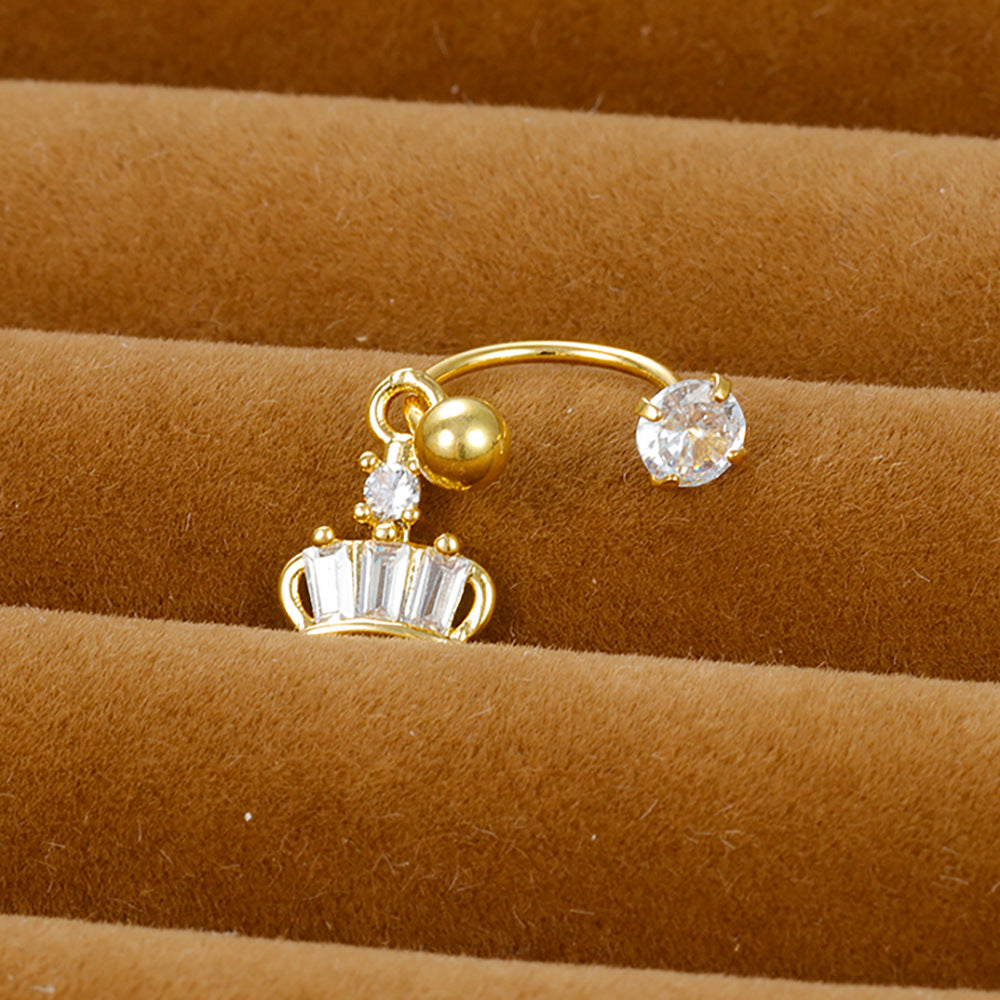 Shaped Piercing Flower Zircon Ear Bone Earrings