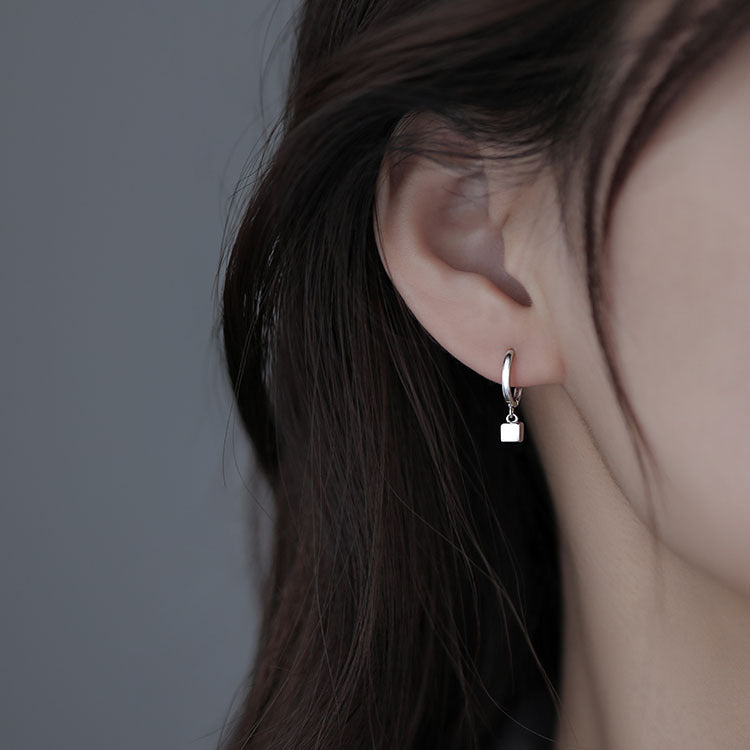 Women's Square Ear Clip Simple Fashion Cold Style Special Stud Earrings
