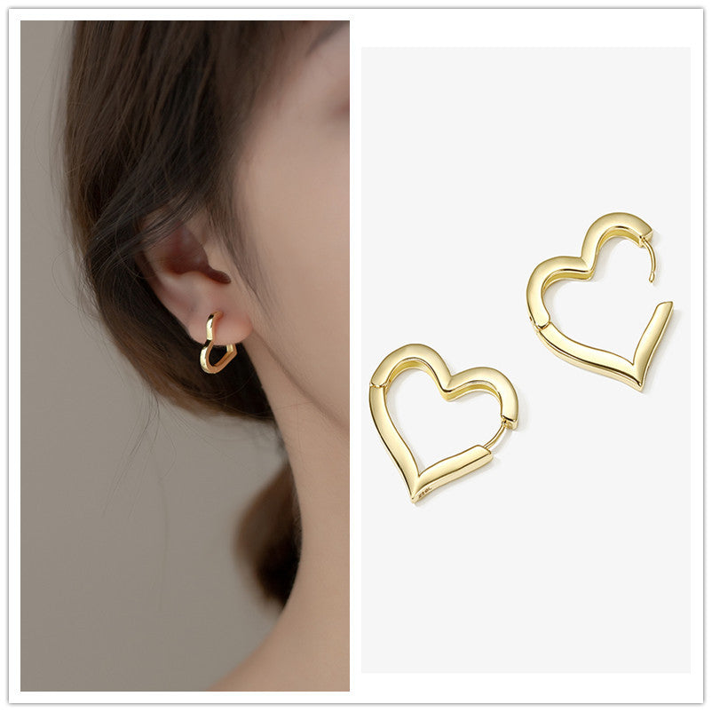 Retro Distressed Design Smiley Face Twist Sier Pin Clip Female Earrings