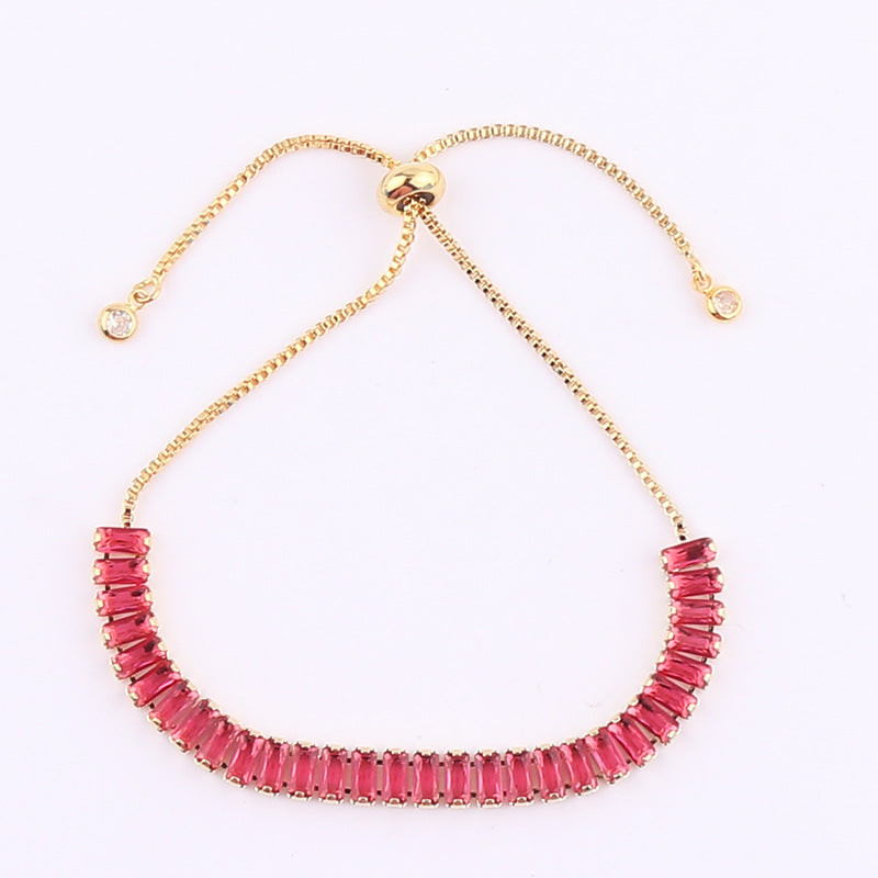 Women's Colorful Solid Color Zircon Full Diamond Bracelet