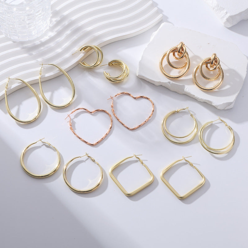 Female Multilayer Temperamental Tide Simple Personality Geometric Round Bracelets