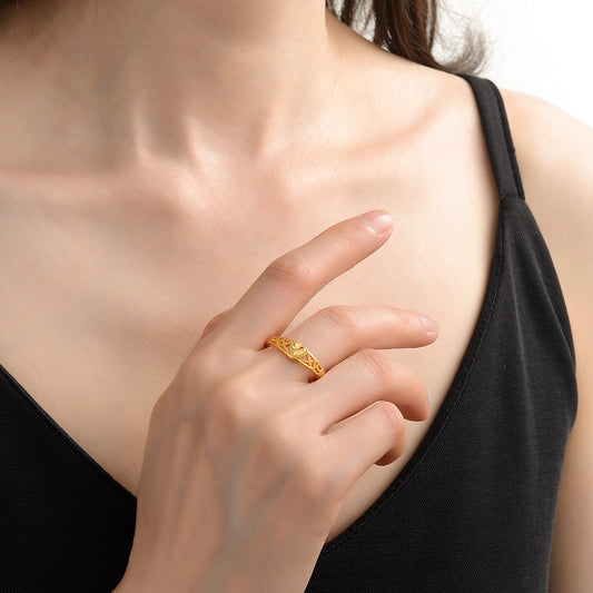 Placer Gold Open Female Live Model Plated Rings