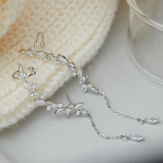 Long Ear Clip Fairy Mori Style Earrings