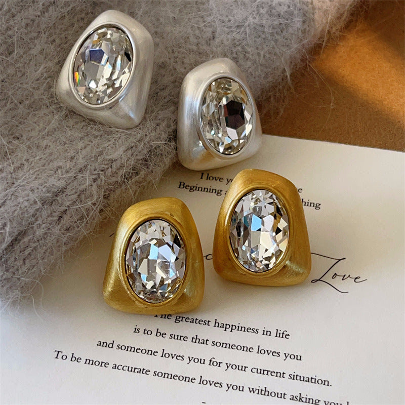 Design Irregular Brushed Cut Zircon Old Money Style Refined Grace Rings