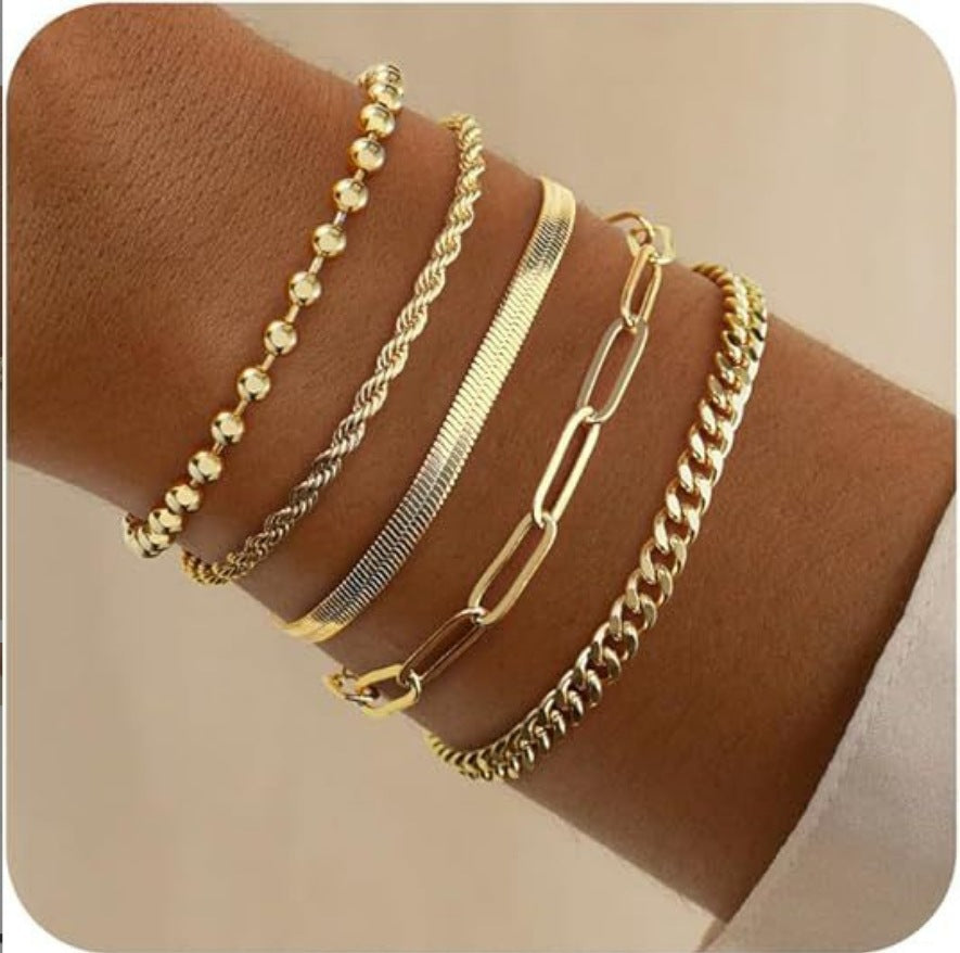 Classy Comfortable Of Personalized Alloy Combination Bracelets