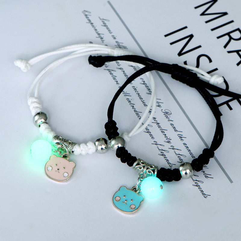 Women's & Men's Luminous Couple And Korean Simple Bunny Bracelets