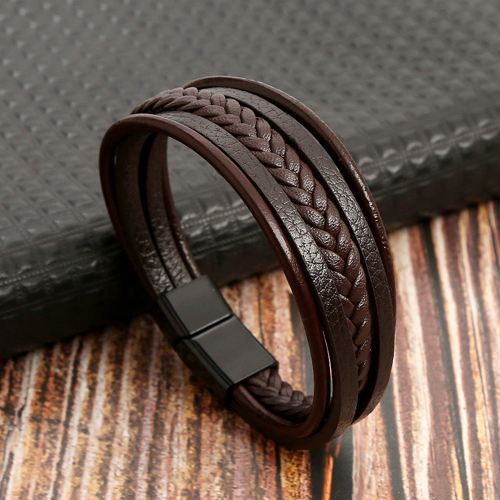 Men's Retro Hand Weaving Advanced Stainless Steel Magnetic Bracelets