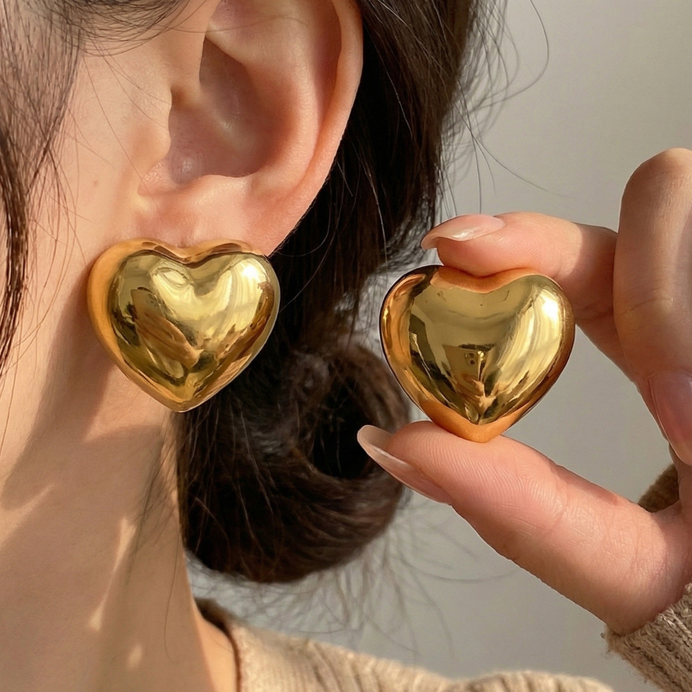 High-grade Stainless Steel Geometric Irregular Ear Stud Earrings