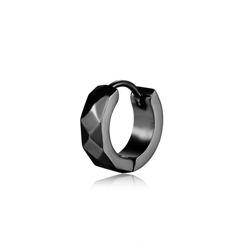 Men's Diamond Double-sided Clip Finishing Polish Stainless Steel Bone High-grade Ear Buckle